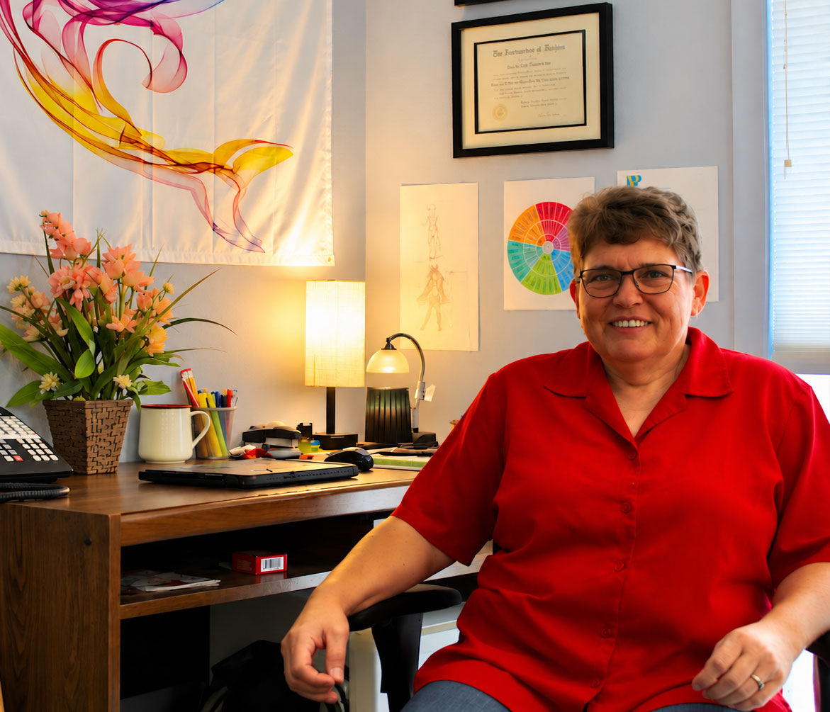 Shelley Fullenkamp in her office