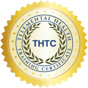 Badge of certification from Telemental Health Training Centers